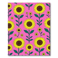 Bright Yellow Sunflower Garden Pink Rug