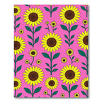 Bright Yellow Sunflower Garden Pink Rug