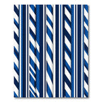 Navy Blue White Striped Geometric Rug
