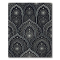 Gothic Arched Celestial Midnight Silver Tapestry Rug