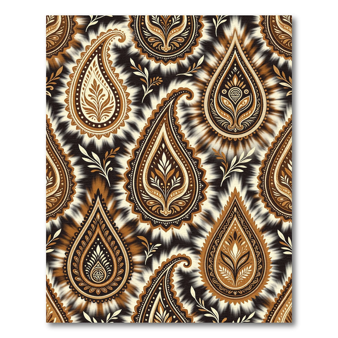 Rich Brown Paisley Floral Medallion Rug