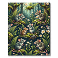 Whimsical Woodland Mouse Botanical Forest Rug