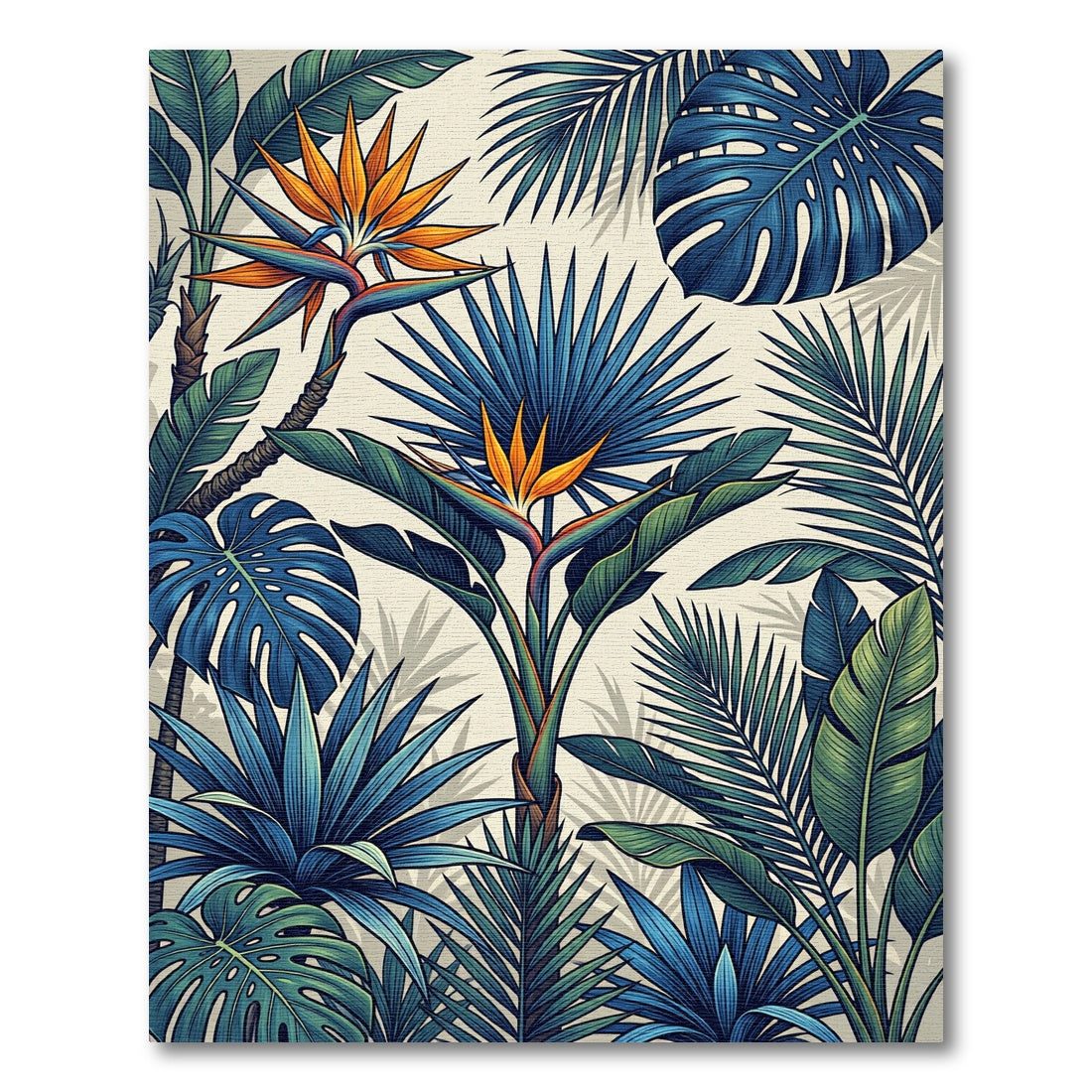 Tropical Bird Of Paradise Foliage Rug