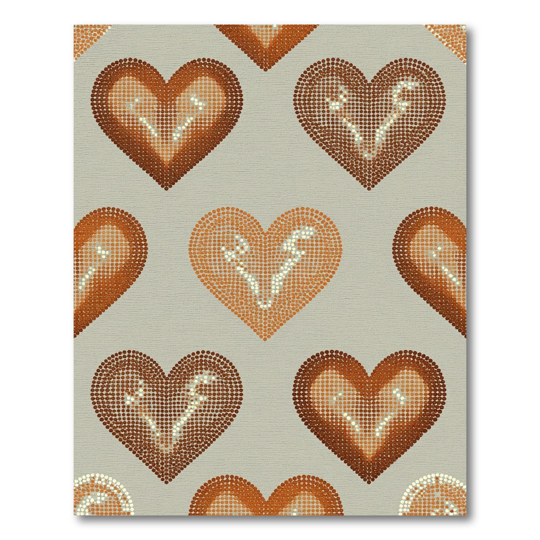 Retro Dotted Heart Gradient Rug
