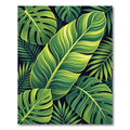 Emerald Verdant Jungle Leaf Arrangement Rug