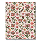 Pink Peach Floral Garden Whimsy Rug