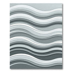 Modern Gray Wave layered Rug
