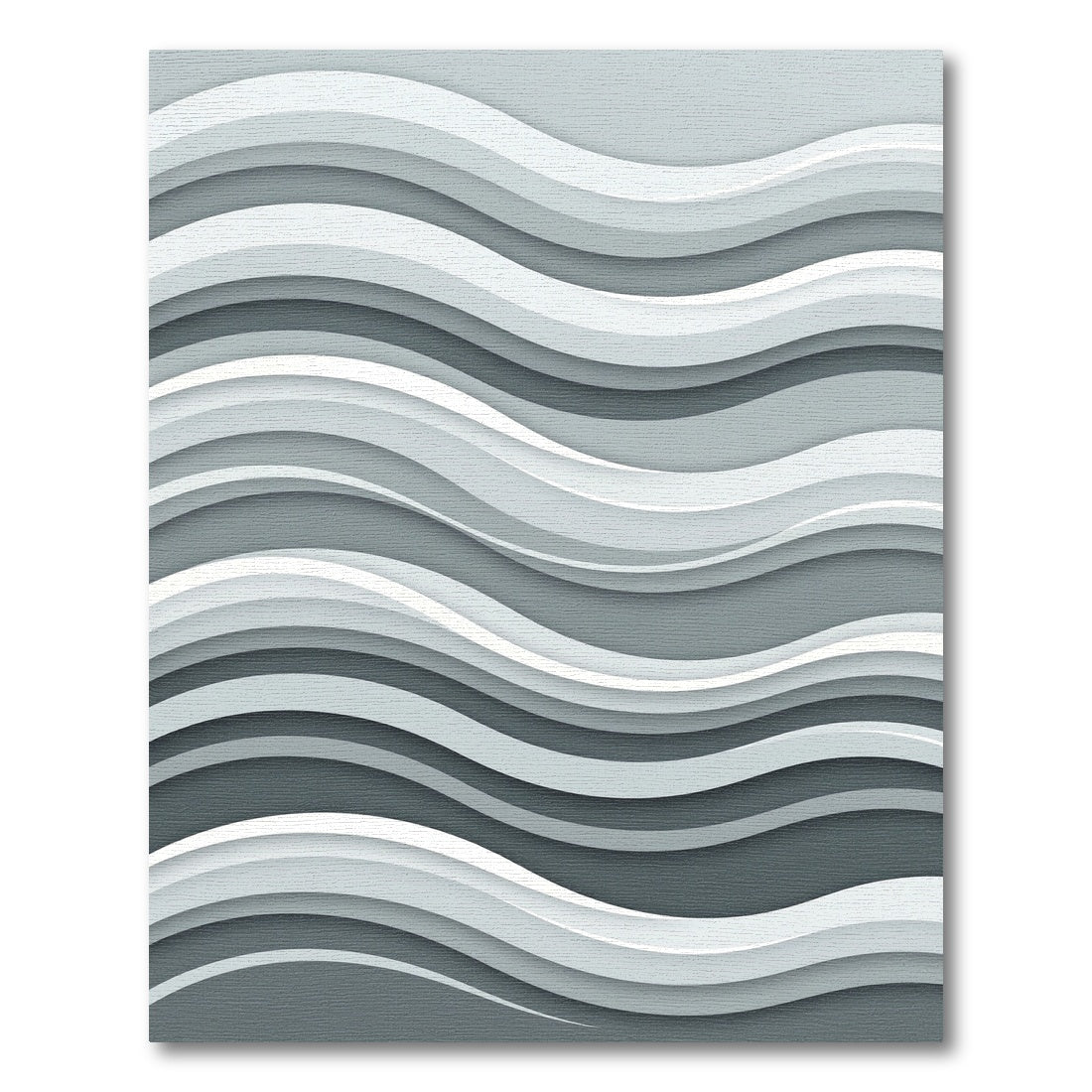 Modern Gray Wave layered Rug
