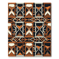 Abstract Hourglass Tile Geometric Ochre Rug