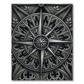 Gothic Silver Compass Star Medallion Rug