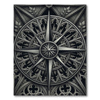 Gothic Silver Compass Star Medallion Rug