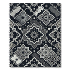 Monochromatic Arabesque Starburst Medallion Rug