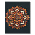 Vibrant Orange Floral Sunburst Rug