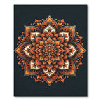 Vibrant Orange Floral Sunburst Rug