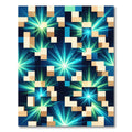Abstract Blue Radiant Blocks Rug