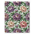 Plum Pale Rose Peony Garden Rug