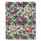 Plum Pale Rose Peony Garden Rug