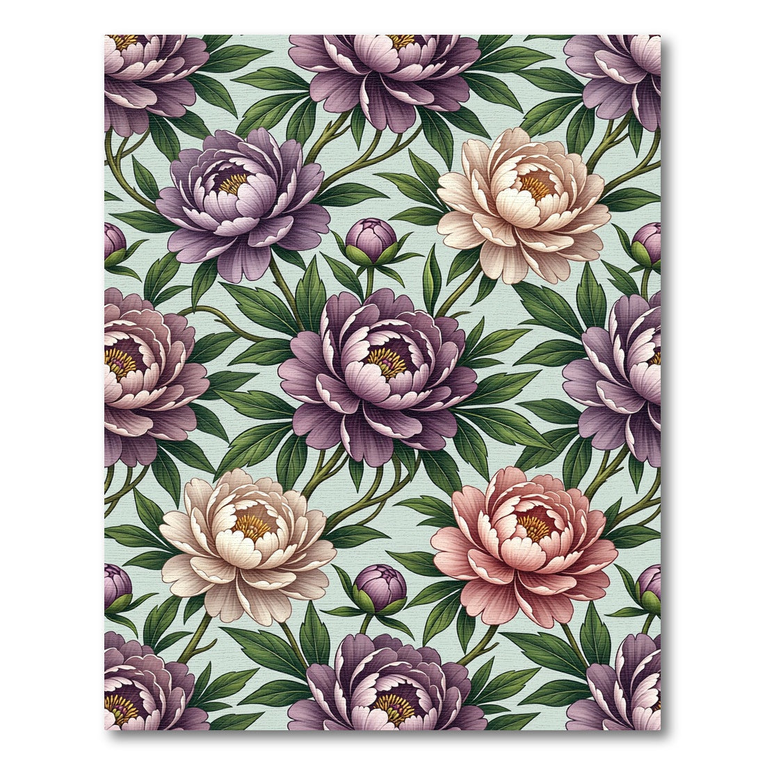Plum Pale Rose Peony Garden Rug