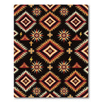 Bold Earth Tone Diamond Star Folk Rug