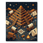 Earthy Geometric Terracotta Star Compass Rug