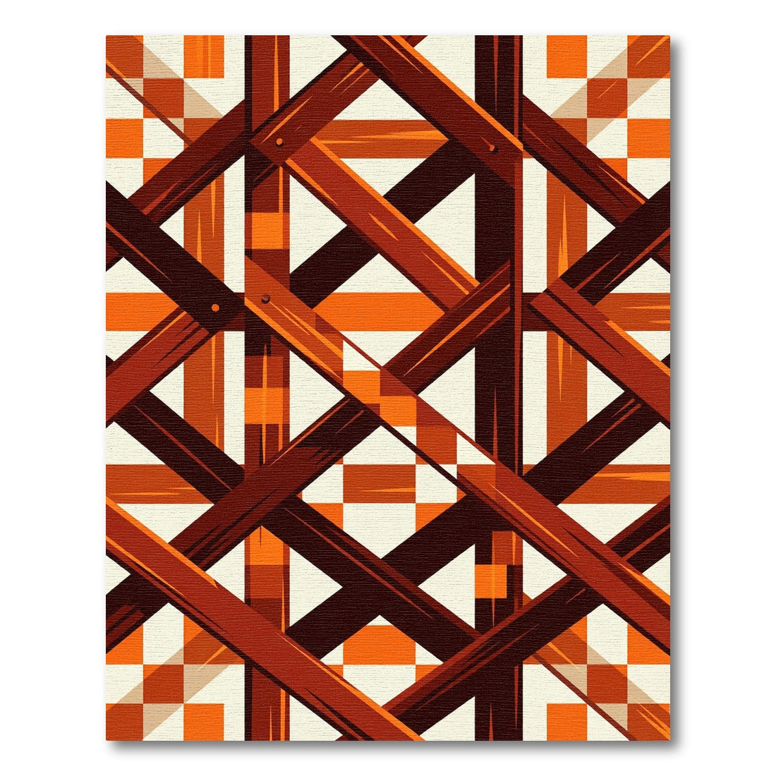 Warm Tones Lattice Geometric Rug