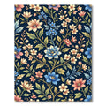 Midnight Navy Floral Meadow Garden Rug
