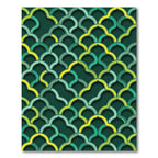 Deep Green Yellow Quatrefoil Layered Rug