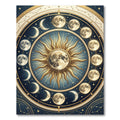 Celestial Golden Moon Phase Sun Rug
