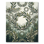 Green Olive Branch Laurel Wreath Rug