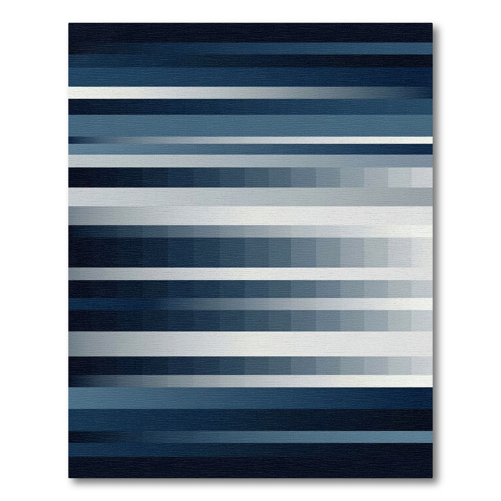 Minimalist Linear Gradient Blue Striped Rug