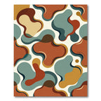 Abstract Organic Earth Tone Fluid Shapes Rug