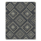 Dark Ivory Geometric Inlaid Diamond Rug