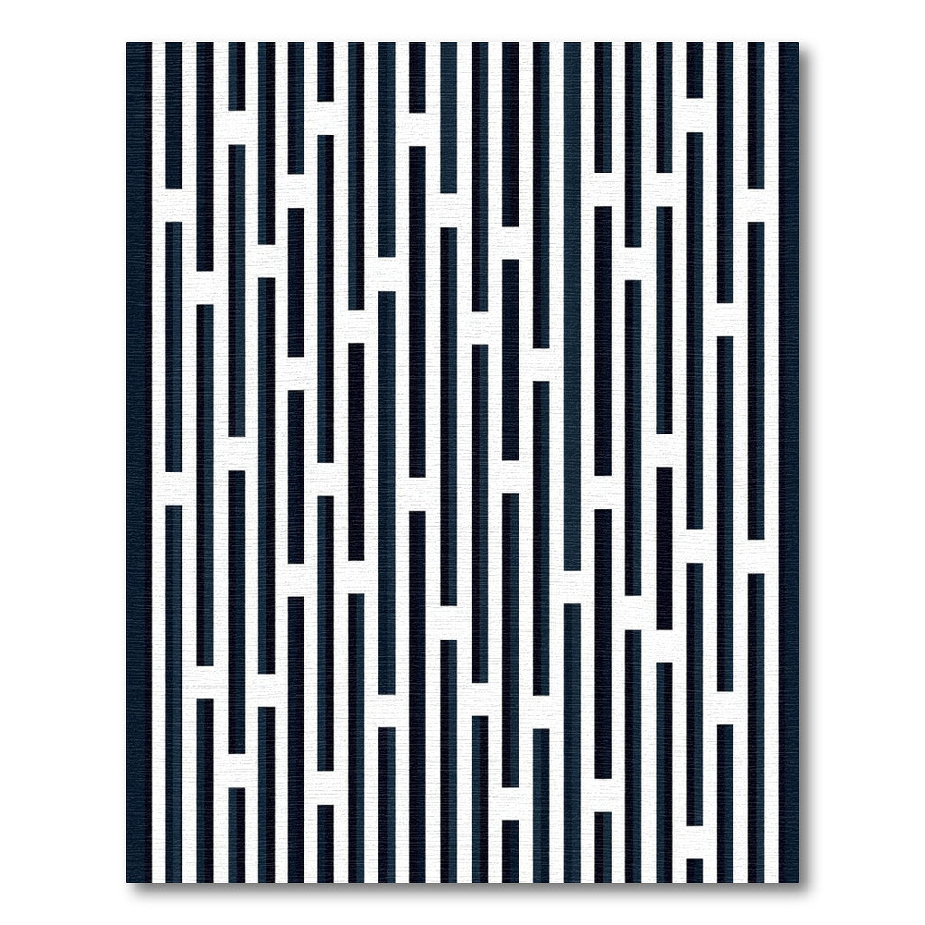 Monochrome Abstract Linear Vertical Bar Art Rug