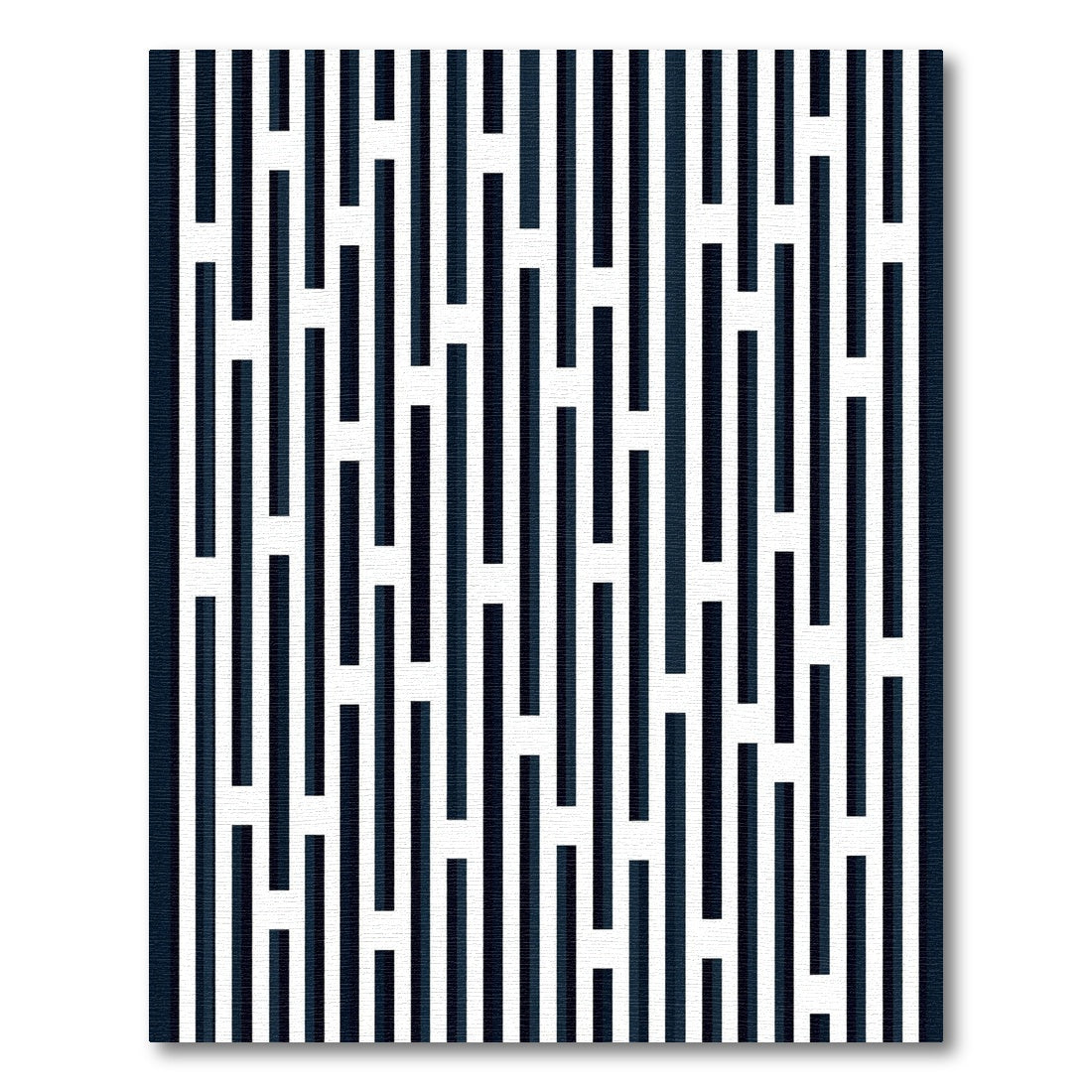 Monochrome Abstract Linear Vertical Bar Art Rug