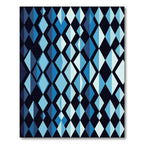 Deep Blue Diamond Gradient Geometric Rug