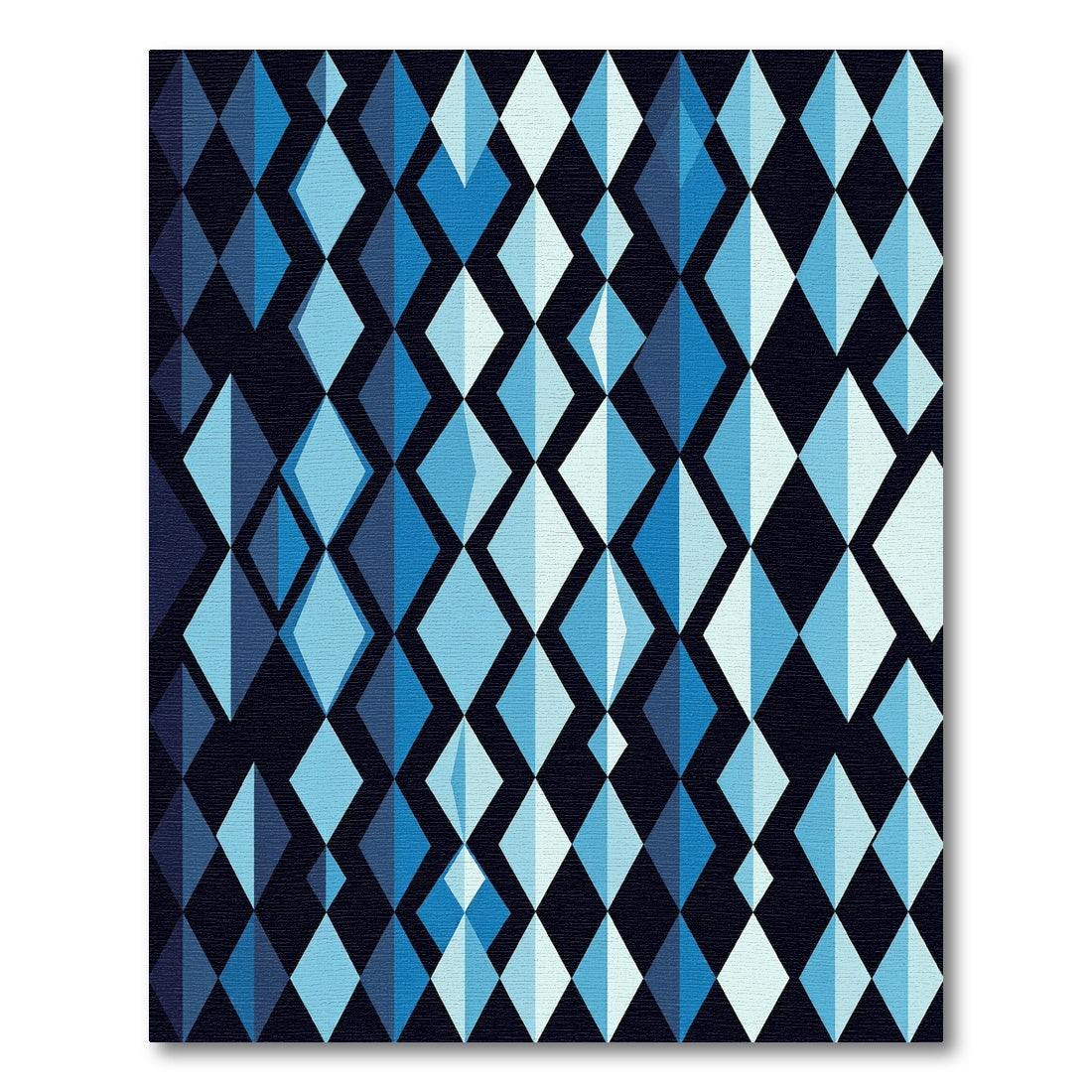Deep Blue Diamond Gradient Geometric Rug