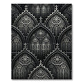Monochrome Gothic Arched Cathedral Filigree Rug