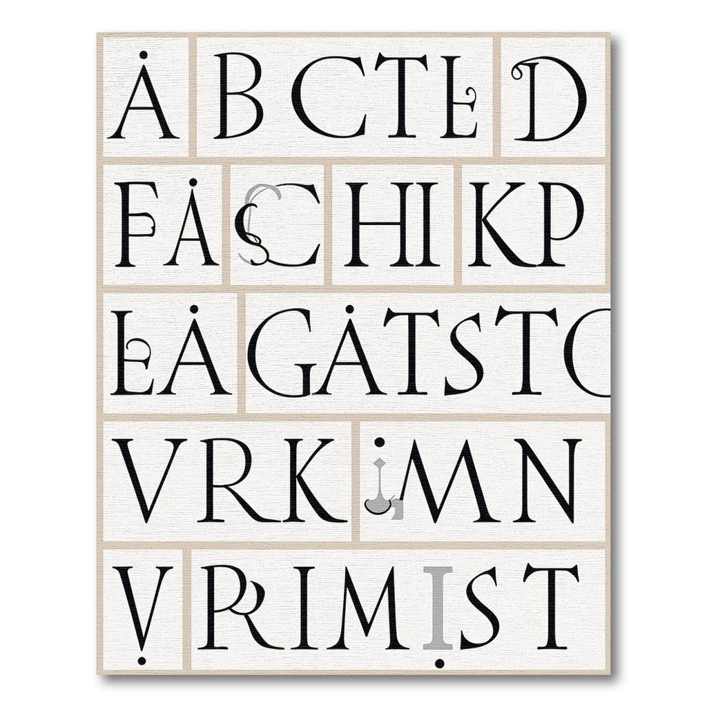 Elegant Typographic Alphabet Collage Rug