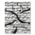 Black and White Sheet Music Swirl Rug