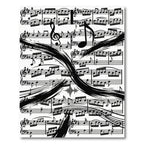 Black and White Sheet Music Swirl Rug