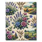 Pastoral Farm Life Floral Meadow Rug