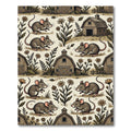 Whimsical Rustic Farmhouse Mouse Meadow Rug