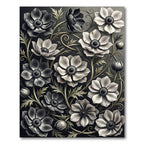 Monochromatic Floral Vine Arrangement Rug