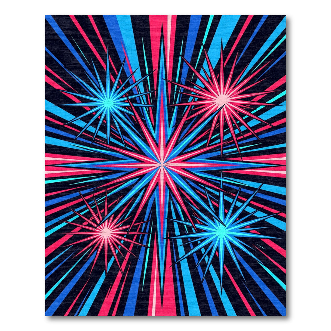 Electric Neon Starburst Radial Art Rug