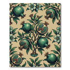 Botanical Pomegranate Forest Sage Green Wall Art Rug