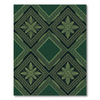 Emerald Fern Botanical Geometric Diamond Rug