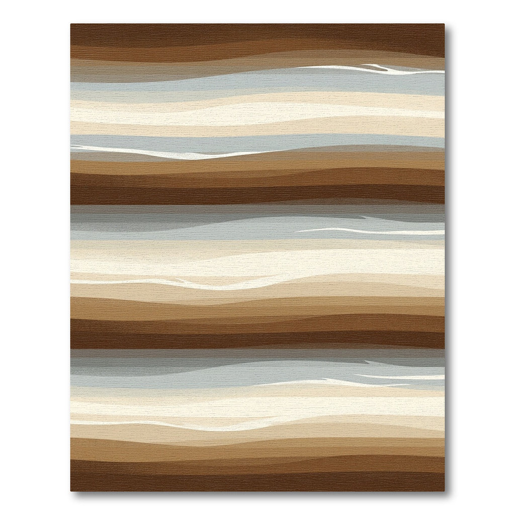 Earthy Brown Abstract Layered Stripes Rug