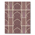 Arabesque Archway Mauve Damask Tile Rug