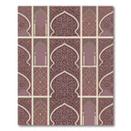 Arabesque Archway Mauve Damask Tile Rug