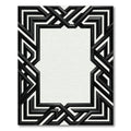 Bold Black White Geometric Interlocking Frame Rug